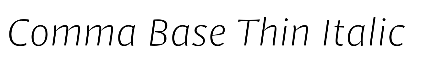 Comma Base Thin Italic